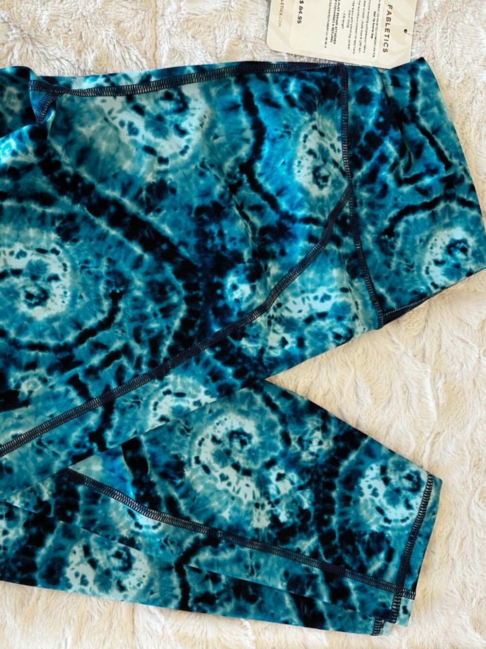 NWT Fabletics PowerFlex 7/8 High Waisted Leggings Blue Tie Dye Size M 8